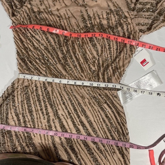 NEW Mac Duggal Beaded Long Sleeve Column‎ Gown in Mocha [SZ 6 ] - Picture 3 of 8